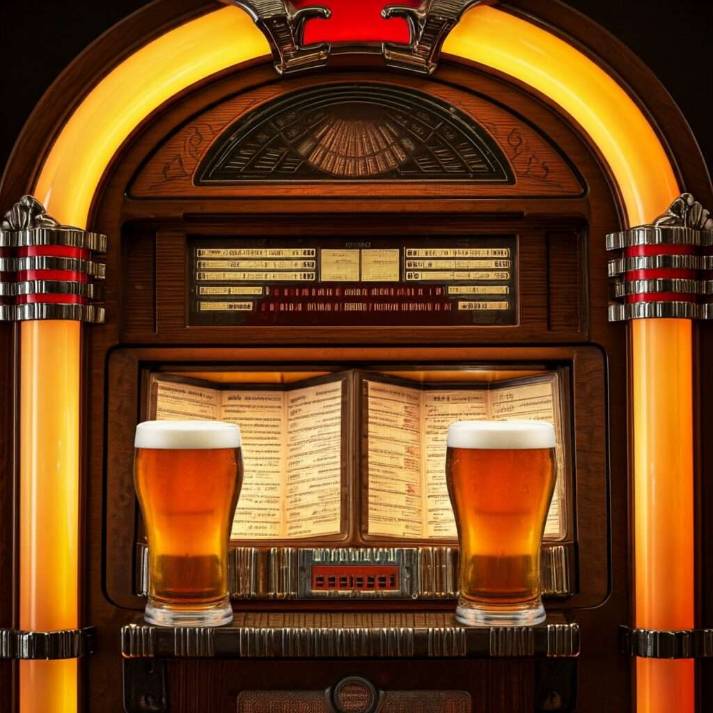 Jukebox and beer, music quiz